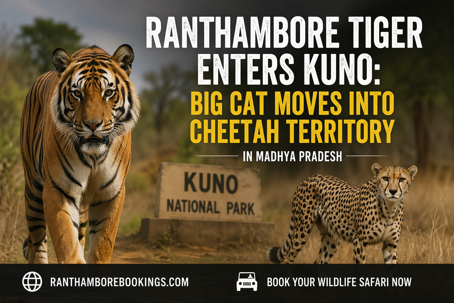 Ranthambore Tiger Enters Kuno: Big Cat Moves into Cheetah Territory